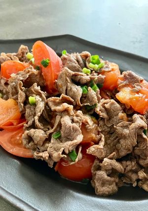 牛肉とトマトの黒酢炒め-レシピのメイン写真