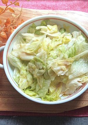 ２分レタスの醤油マヨ和え（包丁、火不要）-レシピのメイン写真