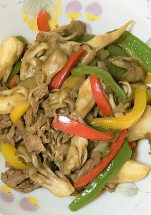 簡単！牛肉と舞茸のオイスターソース炒め-レシピのメイン写真