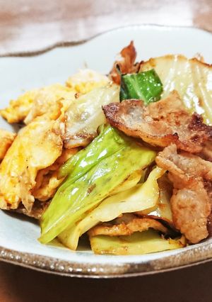 春キャベツ豚バラのふんわり卵炒め-レシピのメイン写真