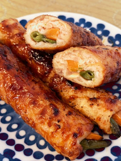 しゃきしゃきレンコンの鶏つくね野菜巻き-レシピのメイン写真