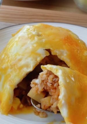ひき肉＆じゃが芋入り♪簡単オムライス-レシピのメイン写真