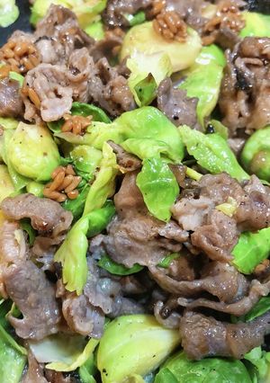 春薬膳！芽キャベツと牛肉炒め-レシピのメイン写真