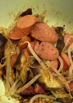 レンジで!ソーセージと野菜のカレー粉和え-レシピのメイン写真