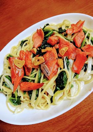 簡単 鮭とほうれん草のクリームパスタ-レシピのメイン写真