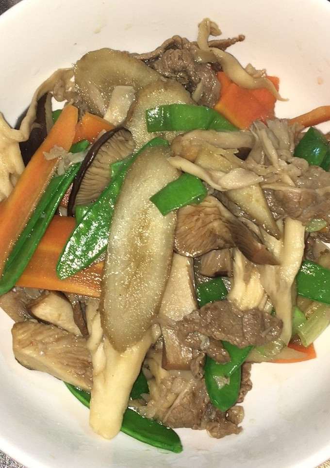 牛肉と牛蒡と茸の青ネギ甘辛炒め-レシピのメイン写真