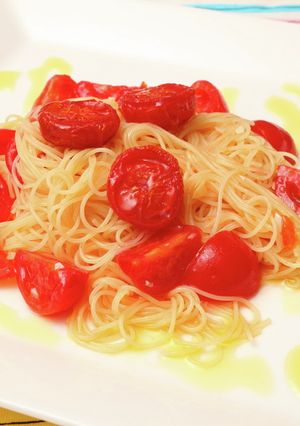 フレッシュ＆セミドライトマトの冷製パスタ-レシピのメイン写真