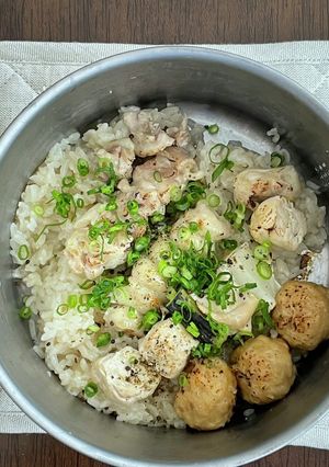 ソロキャンプ用 焼き鳥飯 ※多少焦げアリ-レシピのメイン写真