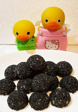 材料3つ　オートミールの黒ゴマクッキー-レシピのメイン写真