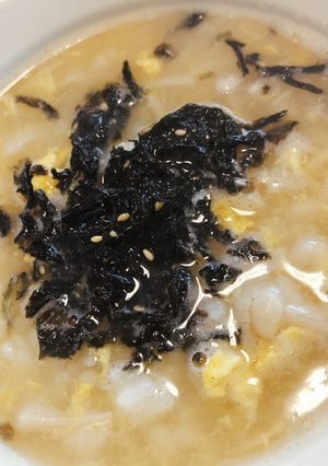 卵スープの残り物で簡単　卵雑炊！-レシピのメイン写真