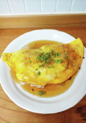 簡単リメイク♪残った餃子のタネで天津飯！-レシピのメイン写真