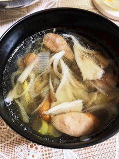 ネギとキノコの簡単スープ-レシピのメイン写真