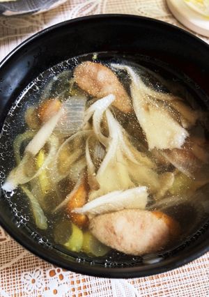 ネギとキノコの簡単スープ-レシピのメイン写真