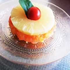 รูปของ にんじんとパイナップルのゼリー