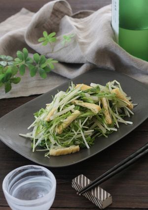 大根と水菜と油揚げの山椒ドレッシング和え-レシピのメイン写真