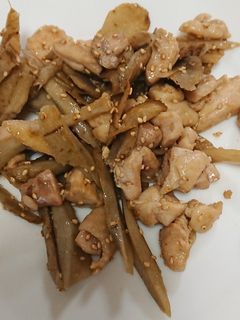 ゴボウと鶏の甘辛炒め-レシピのメイン写真