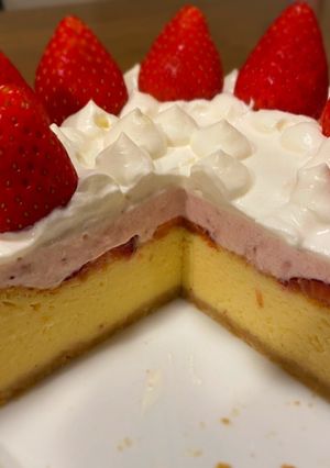 ショートケーキ風ベイクドチーズケーキ-レシピのメイン写真