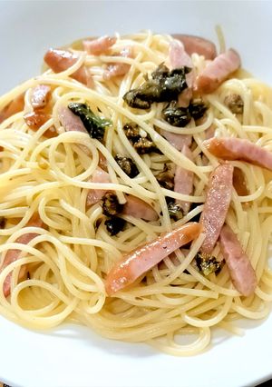 まんま冷凍したフキノトウでペペロンチーノ-レシピのメイン写真