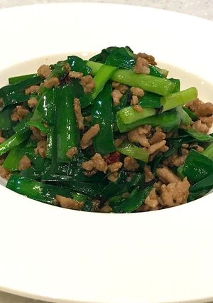 腎臓内科医考案☆減塩ひき肉ニラ炒め-レシピのメイン写真
