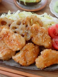 しっとり鶏むね肉と蓮根の照り焼き-レシピのメイン写真