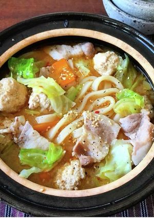 豚バラキャベツ旨辛うどん-レシピのメイン写真