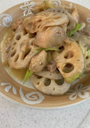 鶏モモとレンコンのマヨ味噌炒め-レシピのメイン写真