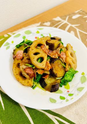 カリカリベーコンと秋野菜のホットサラダ！-レシピのメイン写真