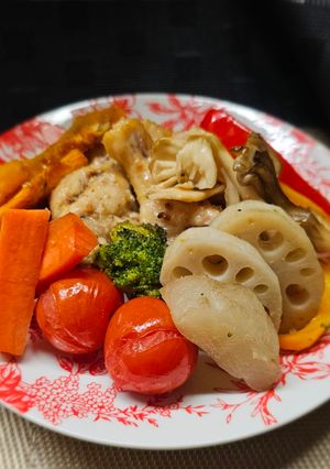 手羽元とカラフル野菜のパーティーオーブンプレート-レシピのメイン写真