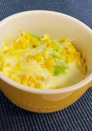 ベジ♪春キャベツとたまごのレンジ蒸し-レシピのメイン写真