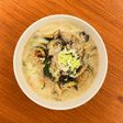 サバ缶と豆乳、ズッキーニのピリ辛ごま塩ラーメン