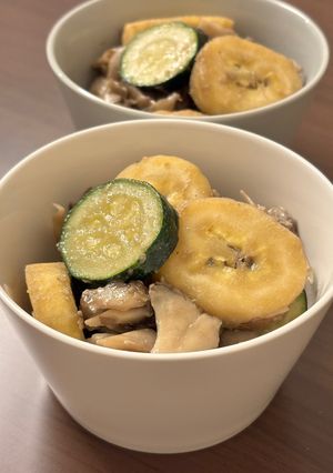 舞茸とズッキーニとバナナの甘酒煮-レシピのメイン写真