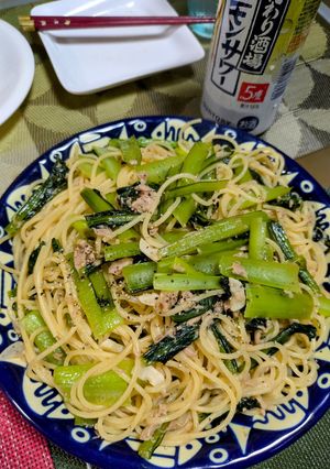 小松菜とシーチキンパスタ-レシピのメイン写真