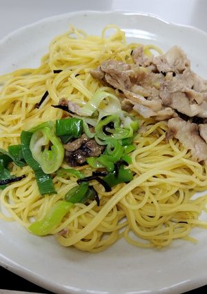 九条ネギと豚肉の塩こんぶパスタ-レシピのメイン写真