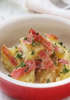 レンジで簡単！新じゃがのカリカリベーコンマヨ-レシピのメイン写真