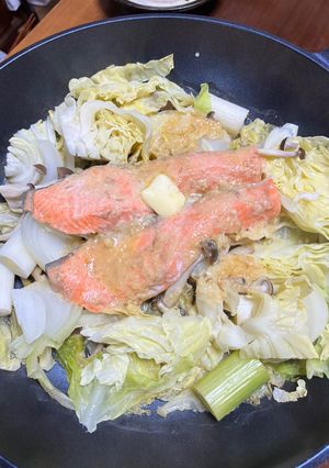 酒粕バターのフライパンちゃんちゃん焼き-レシピのメイン写真