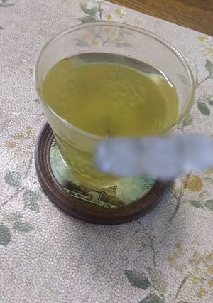 温かい緑茶の色止めにも！氷少量-レシピのメイン写真