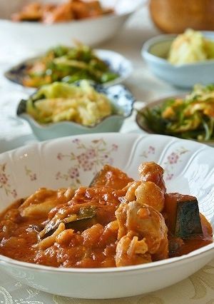 鶏肉とかぼちゃのトマト煮-レシピのメイン写真