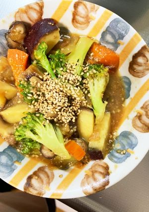 根菜ブロッコリー大蒜醤油炒味温野菜サラダ-レシピのメイン写真
