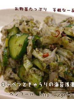 キャベツときゅうりの海苔浅漬け-レシピのメイン写真