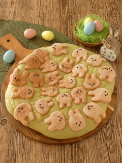 HB★うさぎのメロンパンピザ-レシピのメイン写真