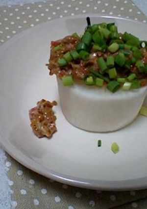 レンジで簡単♪大根の梅納豆かけ-レシピのメイン写真