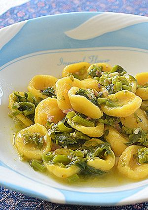 天ぷら粉でオレキエッテ、菜の花ソース♪-レシピのメイン写真