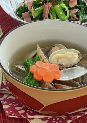 レンチン中味汁で吸い物と和え物-レシピのメイン写真