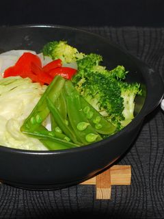 蒸し野菜の肉味噌添え(*^-^*)-レシピのメイン写真