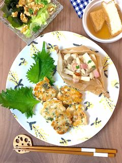 鶏ささみの大葉チーズつくね焼きお弁当簡単-レシピのメイン写真