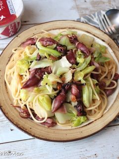 ほたるいかとキャベツの和風パスタ-レシピのメイン写真