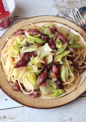 ほたるいかとキャベツの和風パスタ-レシピのメイン写真