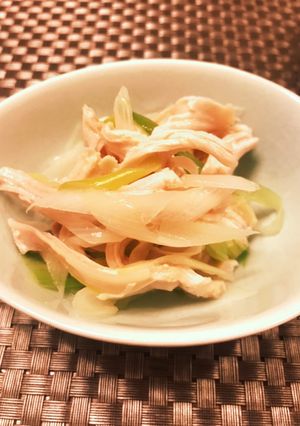 レンジで簡単！鶏胸肉とネギのおつまみ♪-レシピのメイン写真