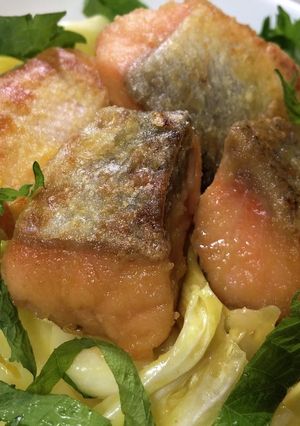 春キャベツとサーモンのちゃんちゃ焼き-レシピのメイン写真