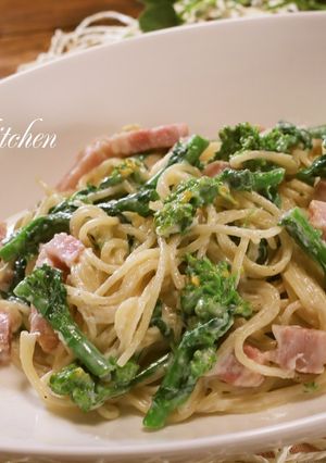 別茹で不要！菜花とベーコンのミルクパスタ-レシピのメイン写真